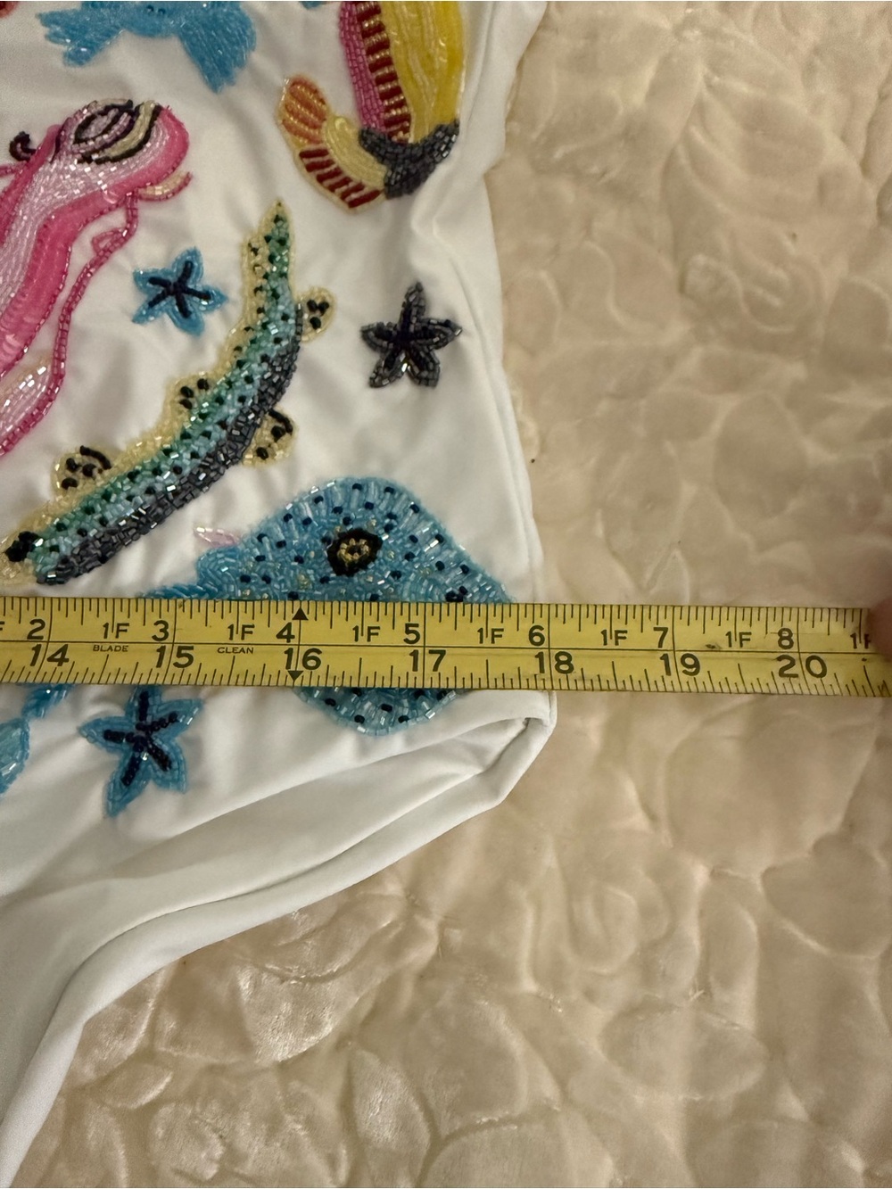 OCEANUS Embroidered white Bathing suit with Animal Motifs - Picture 15 of 15